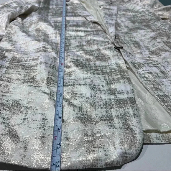 2XL slim fit one button front velvet blazer white gold notched lapel men busines - Picture 11 of 15